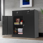 Storemax Premium Steel Horizontal Multi-functional Cabinet with 2 Drawers and 2 Doors-Raised Base: Raised base keeps contents out of harm’s way from cleaning liquids