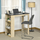 HOMCOM Modern Bar Table for Kitchen, Dining Room, Living Room - Natural Wood-The open shelves are armed with side guardrails, preventing items from falling out 
