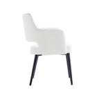 Manhattan Comfort Tremont 22.8" Modern Leatherette Upholstered Dining Arm Chair - White-Seat Height: 18.9 in