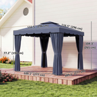 Outsunny 10 ft W x 10 ft L Outdoor Patio Gazebo Shelter Tent with Sidewalls - Dark Blue-Powder-coated, rust-resistant Aluminum and steel frame is solid and tough