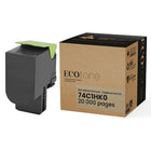 Ecotone Lexmark 74C1HK0 Remanufactured Toner - Ultra High Yield - Black-Colour: Black