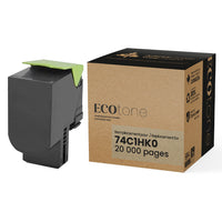 Ecotone Lexmark 74C1HK0 Remanufactured Toner - Ultra High Yield - Black-Colour: Black