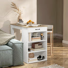 HOMCOM Bar Table with Storage - Grey Wood Effect-Wood effect top adds a stylish, contemporary touch
