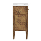 Modway Elysian 18" Wood Bathroom Vanity - White/Brown-Mango Wood Construction