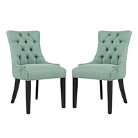 Modway Regent Fabric Dining Side Chair - Laguna - 2 Pack-Solid Wood Frame