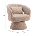 Zuo Liva Swivel Chair - Frosty Brown-6