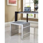 Modway Gridiron Small Stainless Steel Bench - Silver-Stainless Steel Construction
