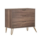 Manhattan Comfort Avira 35" Mid-Century Modern 3-Drawer Dresser - Brown-Compact, versatile design ideal for bedrooms, guest rooms, or apartments