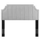 Modway Alyona Channel Tufted Performance Velvet Twin Headboard - Light Grey-Performance Velvet Upholstery