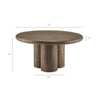Modway Tori 31" Indoor/Outdoor Round Coffee Table - Weathered Walnut-Faux Wood Finish