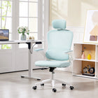 HOMCOM Ergonomic Office Chair with Lumbar Support - Light Green-Adjustable and rotatable headrest offers tailored neck support for optimal comfort
