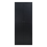 Manhattan Comfort Cornelia 29.61" Modern 7-Shelf Storage Closet - Black-Modern Free Standing Wardrobe Closet with 7 Storage Compartments for Bedroom and Storage Use