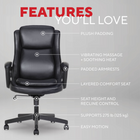 Staples Massage Chair - Black-Fixed padded ergonomic armrests
