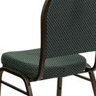 Flash Furniture HERCULES Series Dome Back Stacking Banquet Chair in Green Patterned Fabric - Gold Vein Frame-Seamless Back Panel