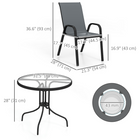 Outsunny 5 Pieces Patio Dining Set - 4 Seater Garden Furniture - Dark Grey-Mesh backrests stay breathable, dry quickly, and feel comfortable daily