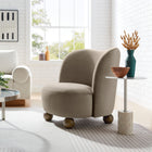 Modway Monroe Performance Velvet Accent Chair - Taupe Walnut-Dense Foam Padding