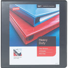 Staples Heavy-Duty View Binder with D-Rings - 2" - Black-Back-mounted rings allow pages to lie flat