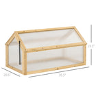 Outsunny Wooden Cold Frame Greenhouse with Openable Top - Light Brown- Clear polycarbonate panels allow maximum light transmission while retaining  heat
 
