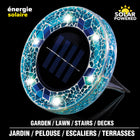 Bell+Howell Solar Outdoor Mosaic Decorative LED Pathway Disk Lights - Radiant Bright Blue - 4 Pack-Water resistant: water resistant design helps keep lights working after rain and in changing outdoor weather