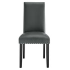 Modway Parcel Dining Faux Leather Side Chair - Grey-Chair Weight Capacity: 285 lbs.