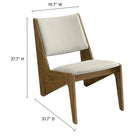 Modway Rylina Vegan Leather Accent Chairs - Weathered Oak Stone - Set of 2-Rubberwood Frame