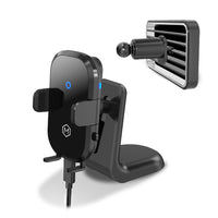 Mighty Mount Auto Scan Grip Cradle 15W Wireless Charger 2 in 1 Dash & Vent Mount-Adjustable Grip: Fits phones from 71mm-112.6mm Wide