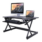 Rocelco 40" Deluxe Adjustable Sit/Stand Keyboard Desk Riser with Anti Fatigue Mat - Black-DADR40 raises 20” above desk surface