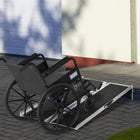 HOMCOM 5' Wheelchair Ramp with Non-Skid Layering - Silver-Perfect for wheelchairs, walkers and rollators in any weather condition 