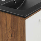 Modway Transmit 24" Bathroom Vanity - White/Black-Splayed Wood Legs