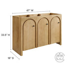 Modway Appia 48" Bathroom Vanity Cabinet - Oak-Plumbing Cut-Outs