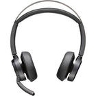HP Poly Voyager Focus 2 Microsoft Teams Certified USB-C-C Headset with USB-C/A Adapter and Charging Stand-Stay productive with up to 19 hours of wireless talk time (ANC on) and extend the battery life by using it corded, with audio over USB mode.