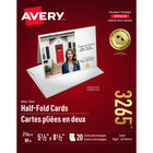 Avery InkJet Half-Fold Greeting Cards, White, 5-1/2" x 8-1/2", 20 Pack (03265)-Half-Fold Greeting card