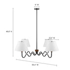Modway Sunlit Squiggle 4-Arm Pendant Light - Walnut/Black-Rubberwood Accent
