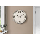 Monarch Specialties Clocks 20" Round Wall Clock - Black White Modern-The lightweight and durable chrome plastic frame with a clear glass surface makes it an easy to read analog display