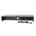 Rocelco Dual Monitor Stand w/3AC - 1 USB - 1 USB-C - Black-Works with any desk, fixed or sit stand desks. 