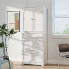 HOMCOM 72.4" H Tall Kitchen Pantry Cabinet with Doors - White-Colour: White 