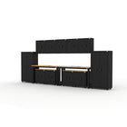 Cat RTA Garage Storage Cabinetry 13-Piece Set with 2 Lockers, 5 Walls, 4 Bases and 2 72" Workbenches-Secure Locking Storage: Integrated 3-point locking system with key keeps tools, supplies, and equipment protected and organized.