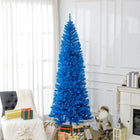 HOMCOM 7' Artificial Christmas Tree with Auto Open - Blue-Branches can be opened automatically for easy assembly 