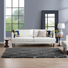 Modway Toryn Diamond Lattice Shag Area Rug - 5 ft W x 8 ft L - Dark Grey/Ivory-Gripping Jute Fabric Underside 