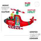 GEMMY Airblown Inflatable Christmas Animated Grinch in Helicopter with Spinning Propellers-For indoor and outdoor use