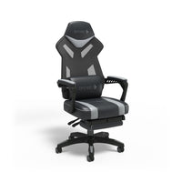 Emerge Vomax Bonded Leather Ergonomic Gaming Chair - Black/Grey-Black and grey gaming chair