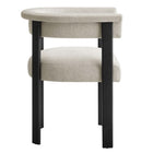 Modway Imogen Fabric Upholstered Barrel Dining Chairs - Heathered Weave Ivory/Black - 2 Pack-8
