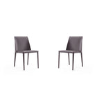 Manhattan Comfort Paris 18.11" Modern Faux Leather Upholstered Dining Chair - Grey - Set of 2-Modern Dining Chair Perfect for Dining and Home Office Use. Set of 2