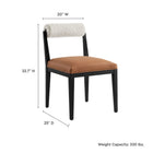 Modway Kai Boucle and Vegan Leather Dining Chair - Pearl/Tan/Black-Faux Leather Seat