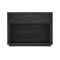 Manhattan Comfort Evelyn 32" Modern 1-Drawer Nightstand - Charcoal Grey-Modern Nightstand for Bedroom and Living Room Use