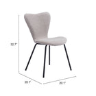 Zuo Thibideaux Dining Chair - Light Grey - Set of 2-6
