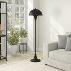 Hudson&Canal Vega 61" Tall Floor Lamp with Metal Shade - Blackened Bronze-Handcrafted blackened bronze finish is applied to the tulip metal base