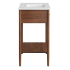 Modway Zaire 30" Bathroom Vanity - Walnut/White-Ceramic Basin
