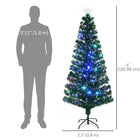 HOMCOM 6' Pre-Lit Artificial Christmas Tree with LED and Fiber Optics - Green-Multi-colour lights remain lit even if a bulb burns out 