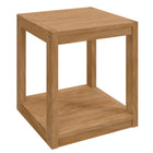 Modway Carlsbad Teak Wood Outdoor Patio Side Table - Natural-Outdoor Patio Side Table